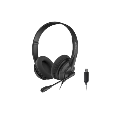 A4Tech (HU-10) Stereo USB Headset with Integrated Sound Card - Black