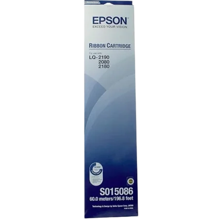 Epson (C13S015086) Black Genuine Ribbon Cartridge for LQ-2070; 2080; 2170; 2180;2190,FX-2170;2180