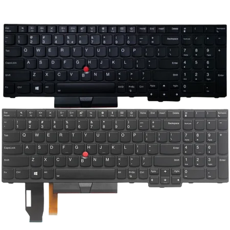 Keyboard Replacement For Lenovo Thinkpad E15 E580 E585 - Red Pointing Stick - US Layout - Black