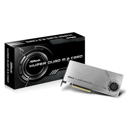 ASRock Hyper Quad M.2 Card, PCIe Gen4 x16 - Metallic