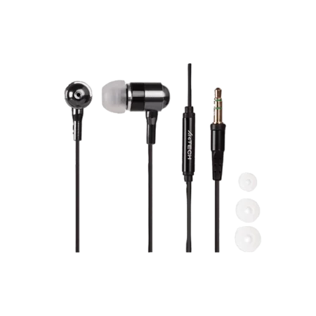 A4Tech (MK-650-B) SecureFit Metallic Earphones - Black