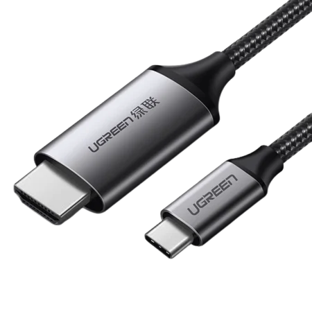 UGreen (50570) USB-C To HDMI Cable (M-M) - 4K@60Hz - Aluminum Shell 1.5m - Gray Black