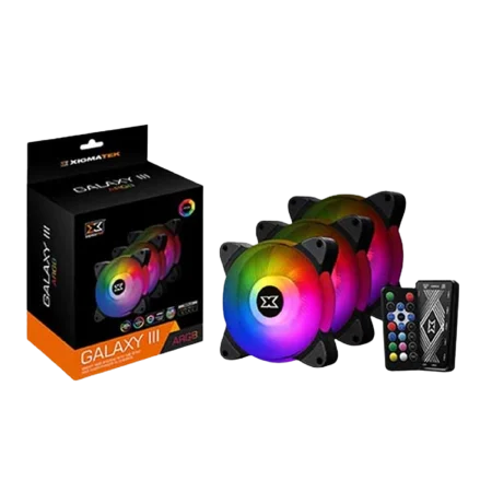 Xigmatek (EN45433) BX120 Galaxy III Essential - 3 Fan Pack - ARGB - 120mm - Low Noise - Black