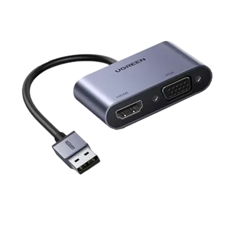 UGreen (20518) CM449 USB3.0 To HDMI1.3b and VGA Converter - Space Grey