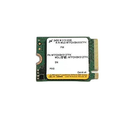 Micron (MTFDKCD512QFM) 2400 Series 512Gb M.2 2242 PCIe x4 NVMe 1.3 SSD - Black PCB