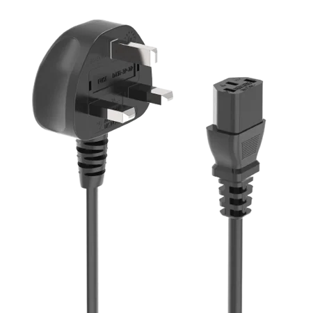 Generic Laptop AC Adapter Power Cable; 1.5m; 3pin; C13 to Type D (UK) - Black