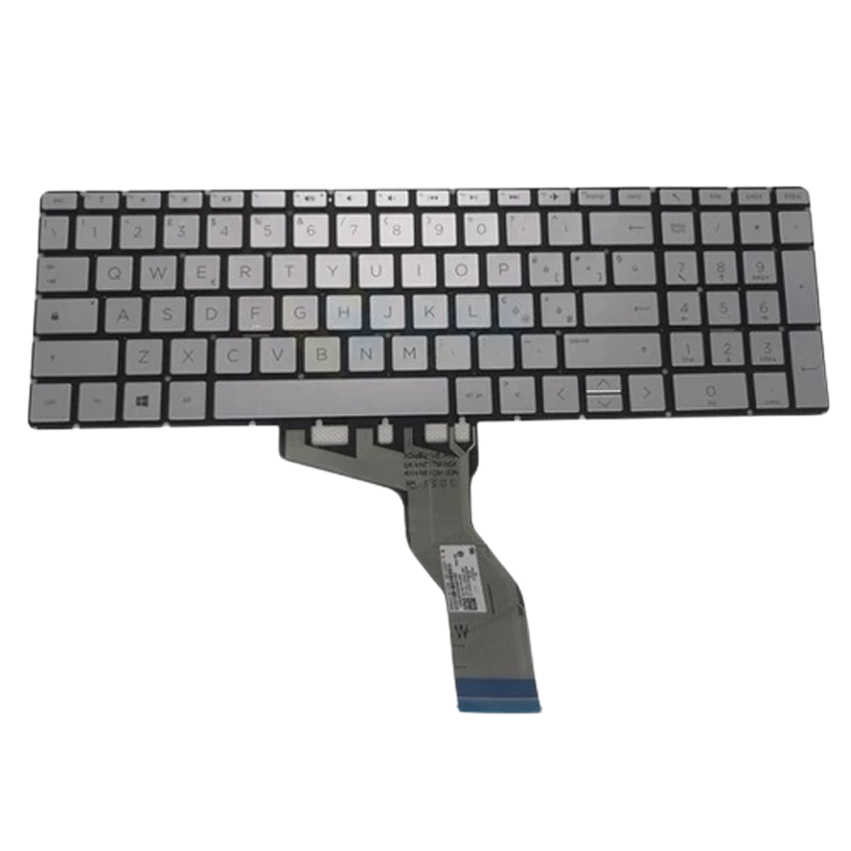 Keyboard Replacement for HP Notebook 15-BS, US/AR, No Frame - Silver