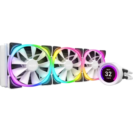 NZXT (RL-KRZ73-RW) Kraken Z73 RGB 360mm Liquid Cooler for all AMD&Intel Sockets- LCD Display - White