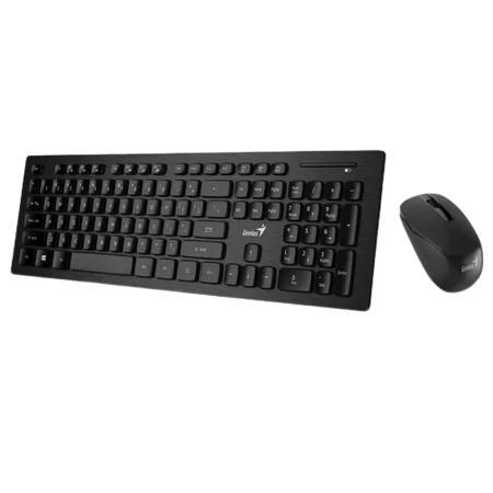 Genius Slim Star 8008 Multimedia Wireless Keyboard & Mouse Combo - US/AR Layout - Black