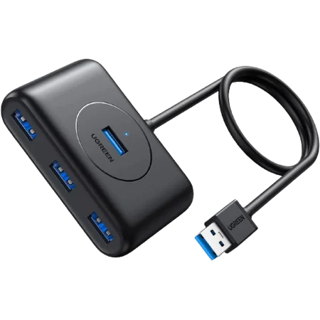 UGreen (20291) 4in1 USB3.0 To 4-Ports USB3.0 Expansion Hub - 1m - Black