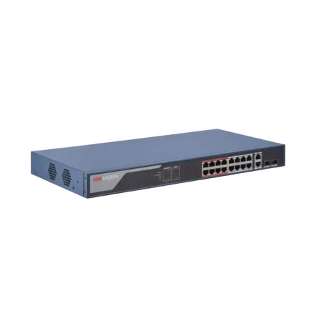 Hikvision (DS-3E1318P-EI/M) 16-Port Fast Ethernet Smart POE Switch - Grey