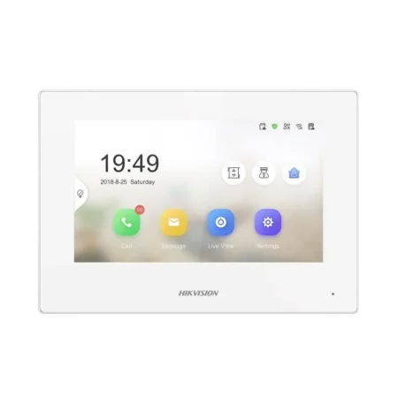 Hikvision (DS-KH6320-WTE1) IP Video Intercom Indoor Station with 7" Color TouchScreen - White