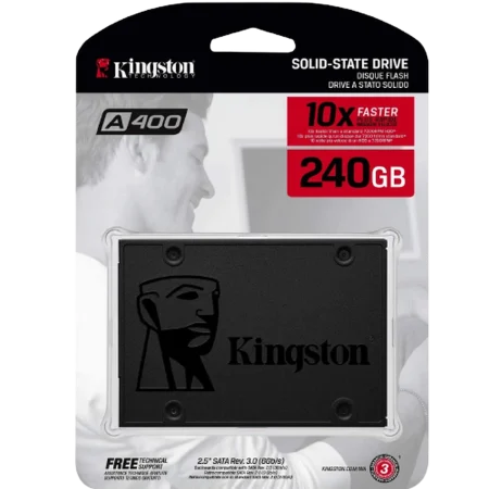 Kingston (SA400S37/240G) A400 240Gb 2.5" SATAIII 6Gbps SSD, 3Y - Metallic Dark Grey