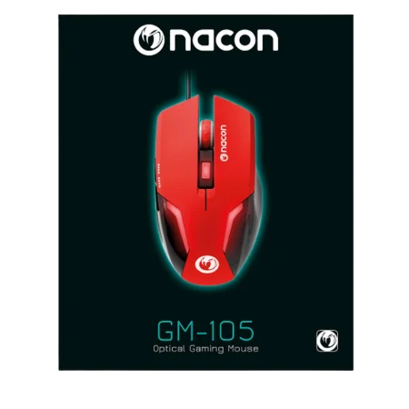 Nacon (PCGM-105RED) GM-105 Optical Gaming Mouse - Red on Black
