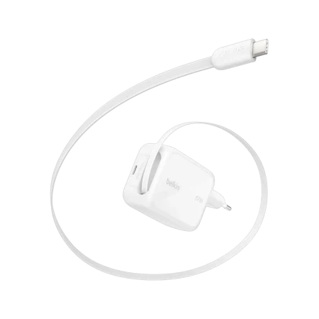 Belkin (WCH022KQWH) Retractable GaN Wall Charger - 67W - White