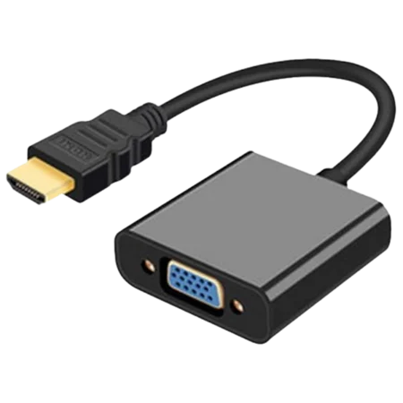 CEM VGA to HDMI (M-F) HD Cable Coupler with Audio Aux - Black