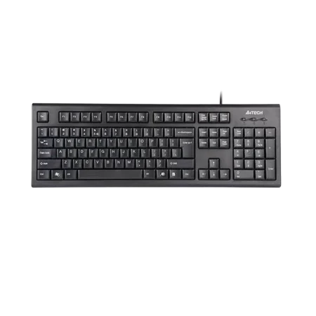 A4Tech (KR-85) ComfortKey Wired Keyboard with Round Edged Keycaps - UK/AR Layout - USB2.0 - Black