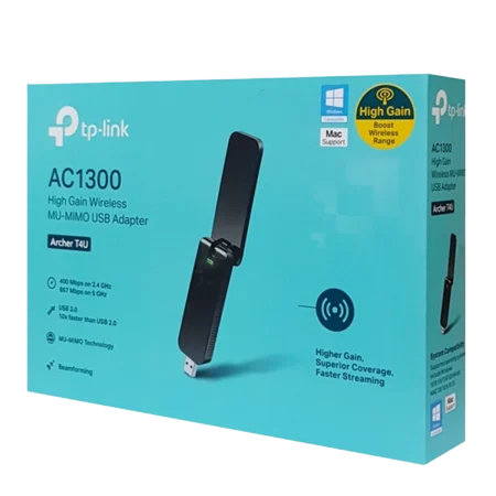 TP-Link (Archer T4U) AC1300 Dual Band USB3.0 WiFi Adapter - Black