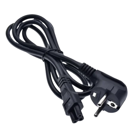 CEM C7 Figure-8 Power cable with Type F 2-Pin UK Plug - 1.5m - Black