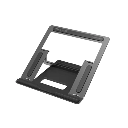Promate (Deskmate5) Foldable & Portable Stainless Steel Stand for Laptops Up to 17'' - Silver