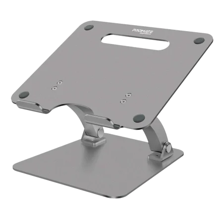 Promate (Deskmate7) Foldable & Portable Stainless Steel Stand for Laptops Up to 17''- Grey