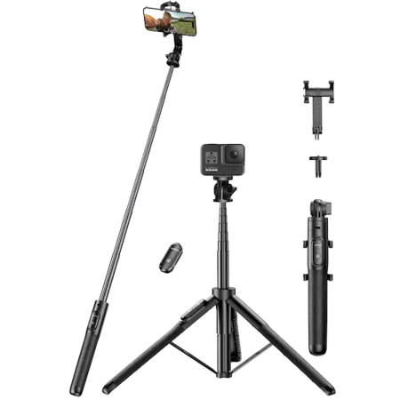 UGreen (15062) LP586 Selfie Stick with Tripod Stand and Bluetooth - 157cm - Black