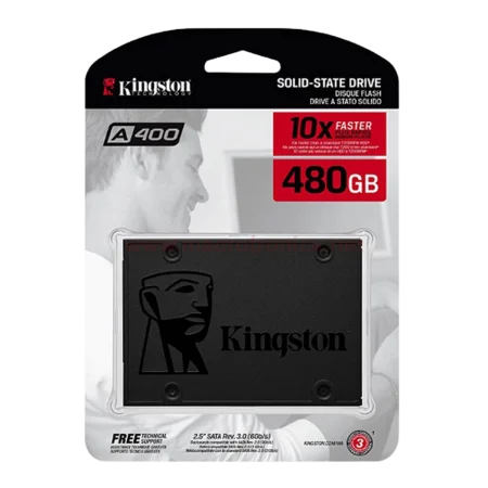 Kingston (SA400S37/480G) A400 480Gb 2.5" SATAIII 6Gbps SSD, 3Y - Metallic Dark Grey