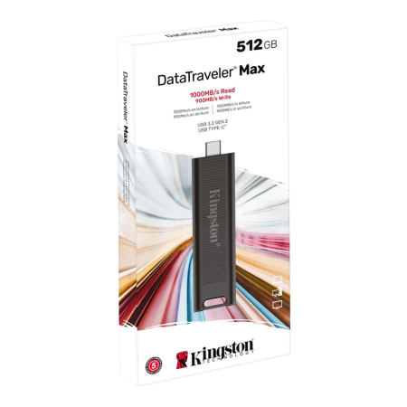 Kingston (DTMAX/512GB) DataTraveler Max 512Gb USB-C3.2 Gen 2 Flash Drive - Black