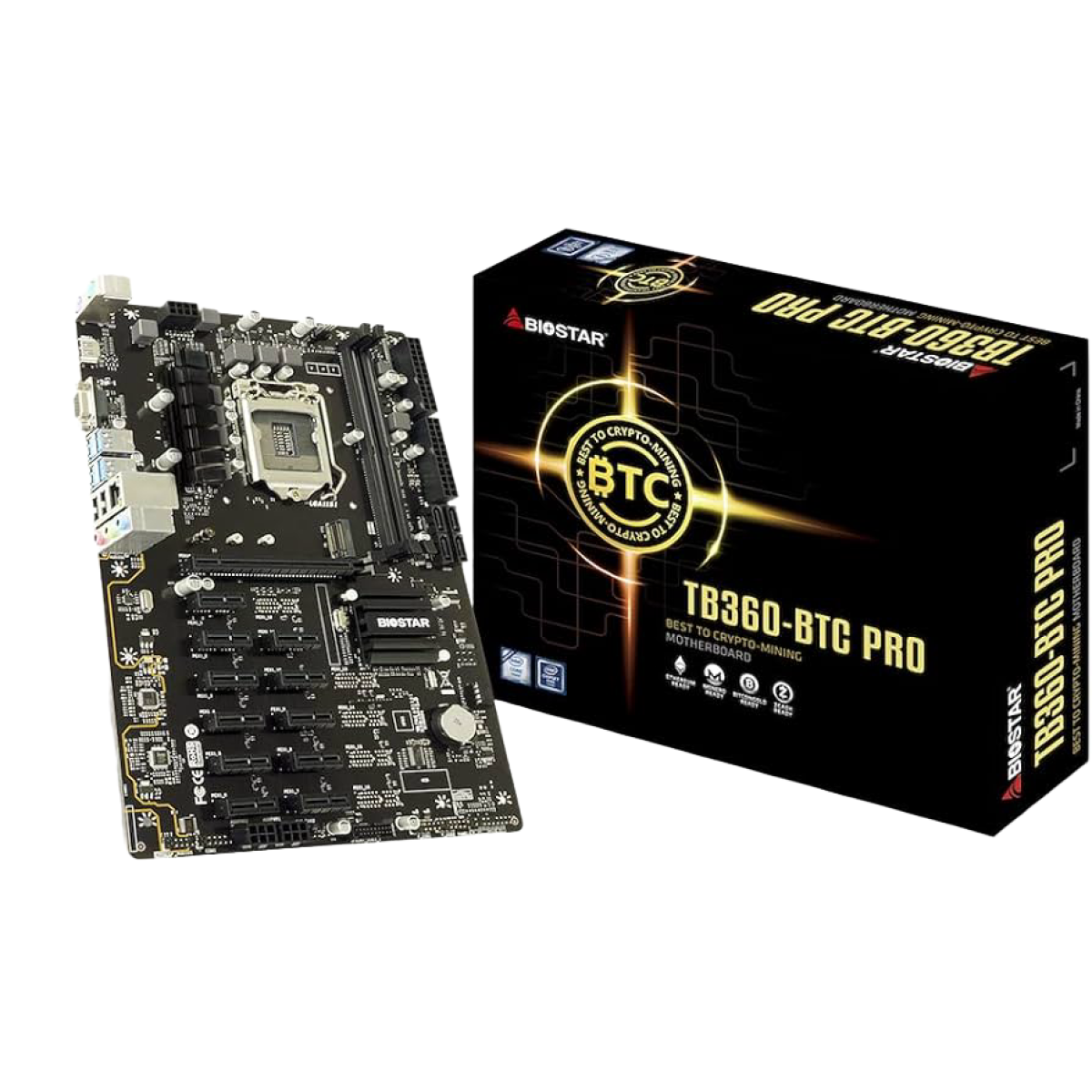 Biostar (TB360-BTC Pro) Motherboard - Intel B360 Chipset - LGA1151 - 2x DDR4 UDIMM Slot