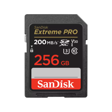 SanDisk (SDSDXXD-256G-GN4IN) 256Gb Extreme Pro SDXC UHS-I V30 / U3 Card - Black