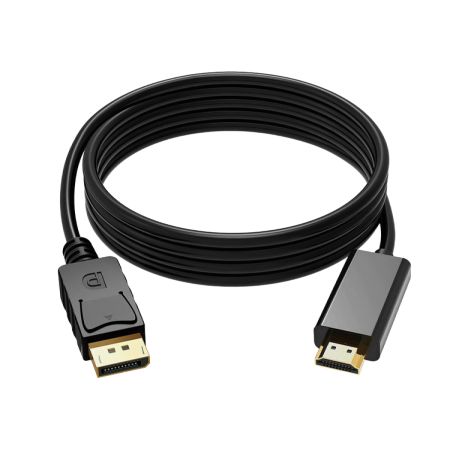 CEM (sh) DP To HDMI Cable (M-M) 1.8m - Gold Plated Connectors - Black