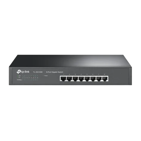 TP-Link (TL-SG1008) 8-Port Gigabit Desktop Rackmount Switch - Black Metal