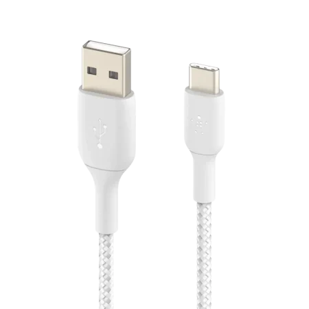 Belkin (CAB002BT1MBW) BoostCharge USB-A to USB-C Charge Braided Cable, 1m - White