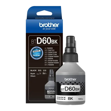 Brother (BTD60BK) Genuine Black Ink for MFC-T910DW; DCP-T310 / T510W / T710W