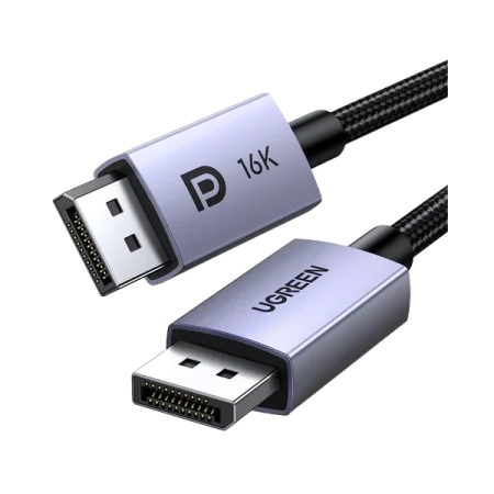 UGreen (15384) DP To DP Braided Cable 2.1 (M-M) - 16k - 2m - Black