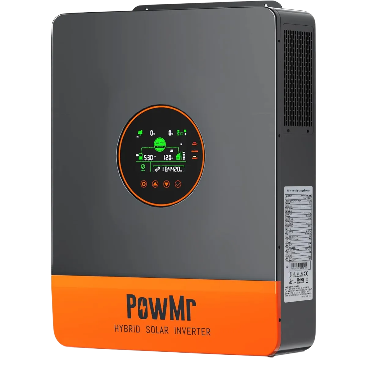 Mj ADDO (MJ 5.5KW) Hybrid Parallel Solar Inverter 5500VA, 48 VDC - White and Black
