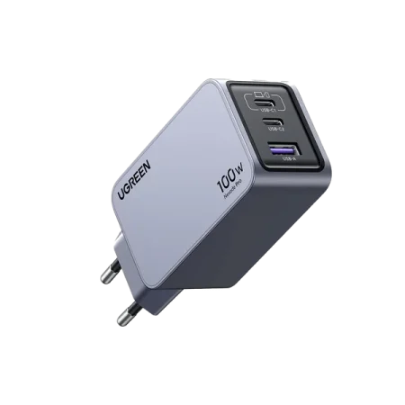 UGreen (25874) 100W Nexode 3Port Gan Mini Fast Charger - 2x USB-C - Grey