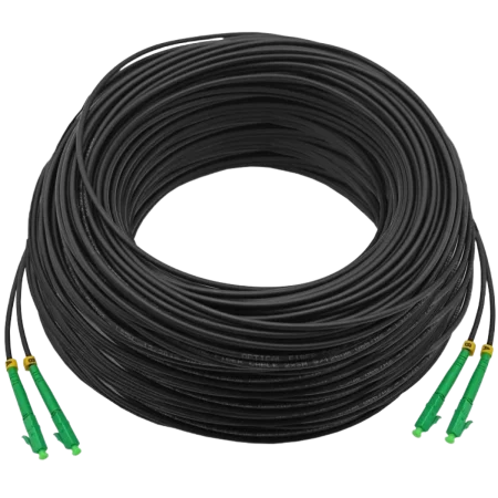 CEM SC/APC-SC/APC G652D - 2Core - Outdoor Fiber Optic Cable SM - 30m - Black