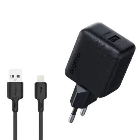 Oraimo (OCW-5184E+L53) Cannon 18S 18W USB-A AC Adapter/Charger - Cable Lightning to USB - Black