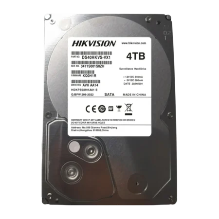Hikvision (DS40HKVS-VX1) 4Tb HDD 3.5" 128MbC SATAIII Surveillance Optimized Drive - 1Yr