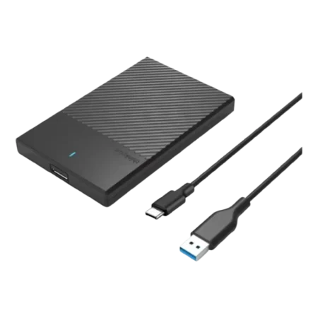 Lenovo (K01-C) Thinkplus 2.5" Hard Drive Enclosure, USB 3.0 to Micro-B and USB-C 3.1 - Black
