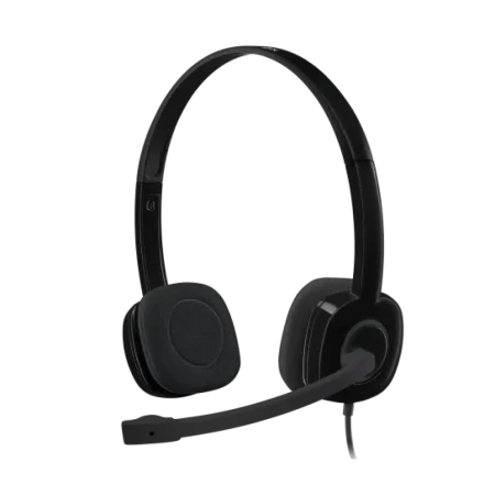 Logitech (981-000587) H151 Stereo Headset - Unidirectional Mic - 3.5mm Jack - Black