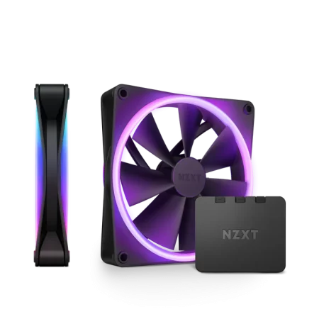 NZXT (RF-D14DF-W1) F140 RGB Duo Twin Pack - 2x 140mm RGB Fan - Black