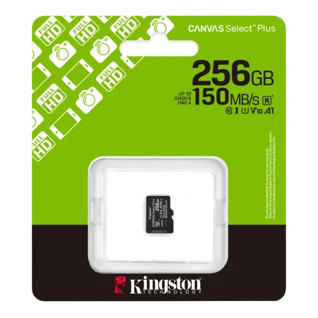 Kingston (SDCS3/256GB) Canvas Select Plus microSDXC 256Gb - SD Adapter - Black