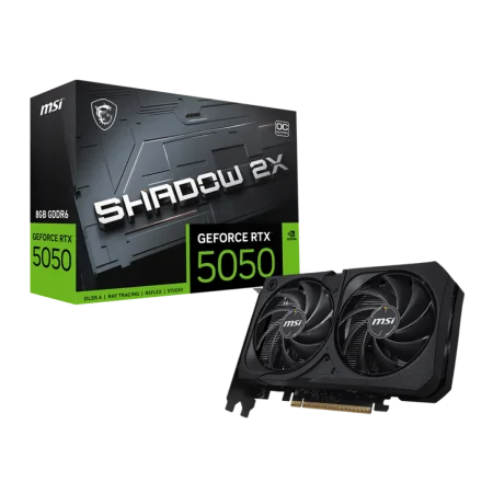 MSI (912-V538-021) NVIDIA GeForce RTX5050 8Gb GDDR6 Shadow 2X OC Edition - 3Yrs - Black