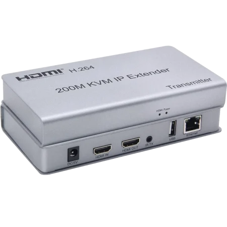 Hitec (3006) HDMI/USB KVM 200m Extender Via CAT6/5e Ethernet & TX-RX Boxes - Silver