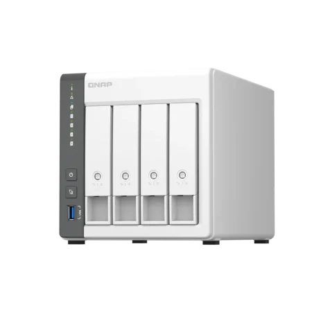 QNAP (TS-433-4G) 4x Bay NAS, Cortex A55, 4Gb -2Y - White