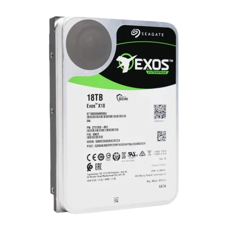 Seagate (ST18000NM000J) 18Tb 3.5" Exos Enterprise 6Gb/s - 256MBc - Sata 3.0 - 5Yrs