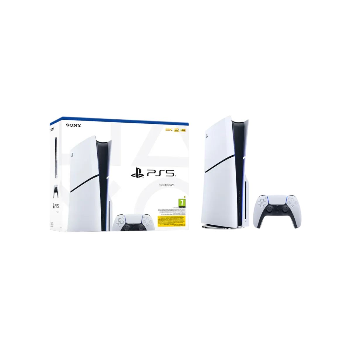 Sony (CFI-2116) PlayStation 5 Slim With Blu-Ray Disk- 1Tb SSD- 16Gb - 2Yrs - White