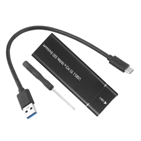CEM (SHL-R320) M.2 NVMe SSD Enclosure - Micro USB /USB-C - Black
